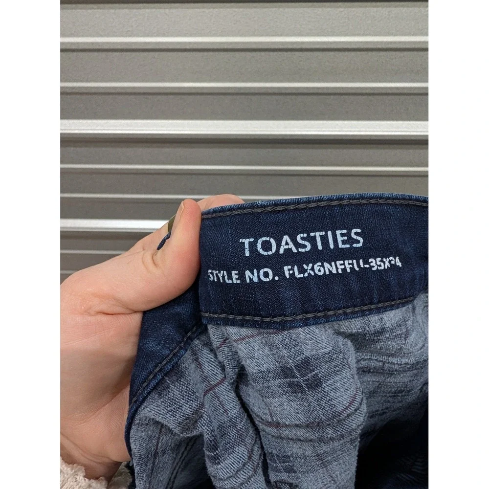 Mugsy Men's Toasties Stretch Flannel Lined Dark Wash Denim Jeans‎ Style- 35/34